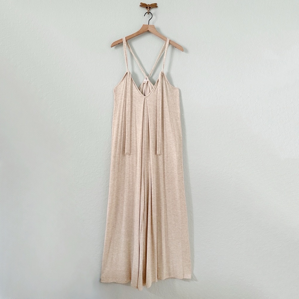 BOHO Chic tie cream romper
